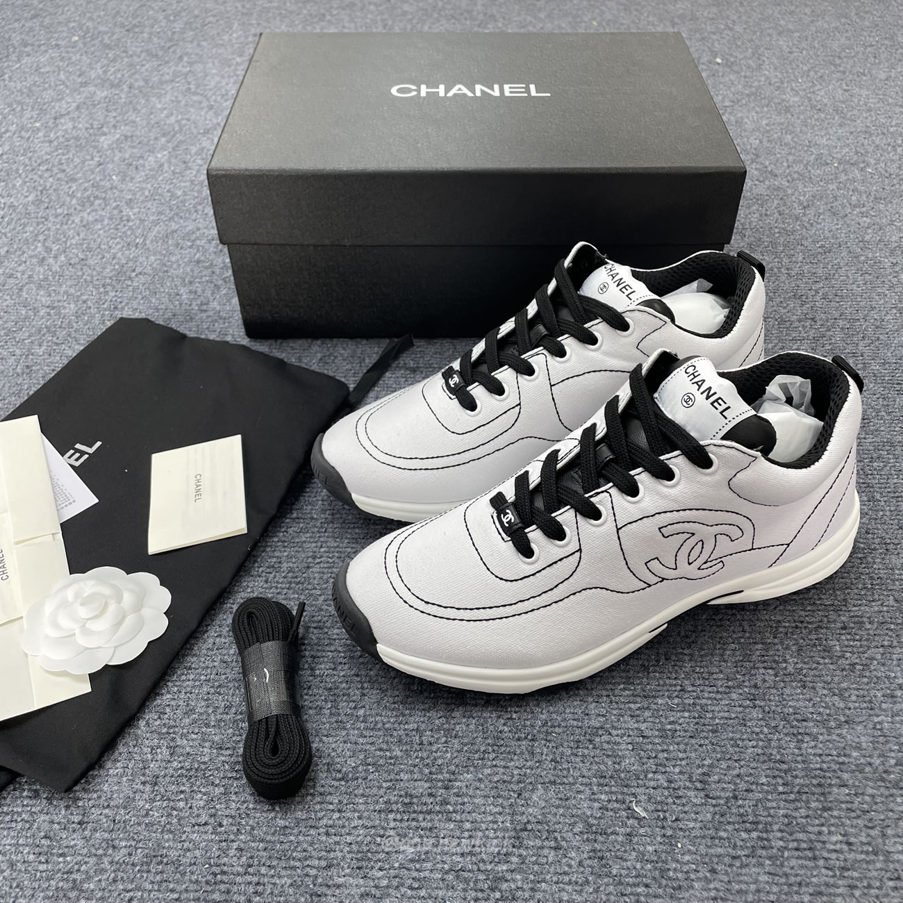 Chanel Low Top Trainer Black White G38299 Y55720 K3845 (5) - newkick.org